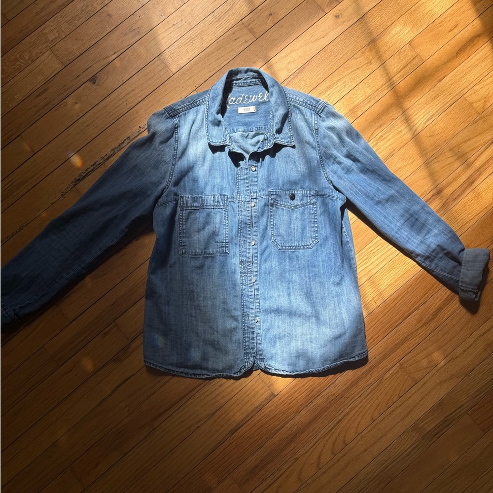 Madewell Medium Wash Denim Button-Down Shirt